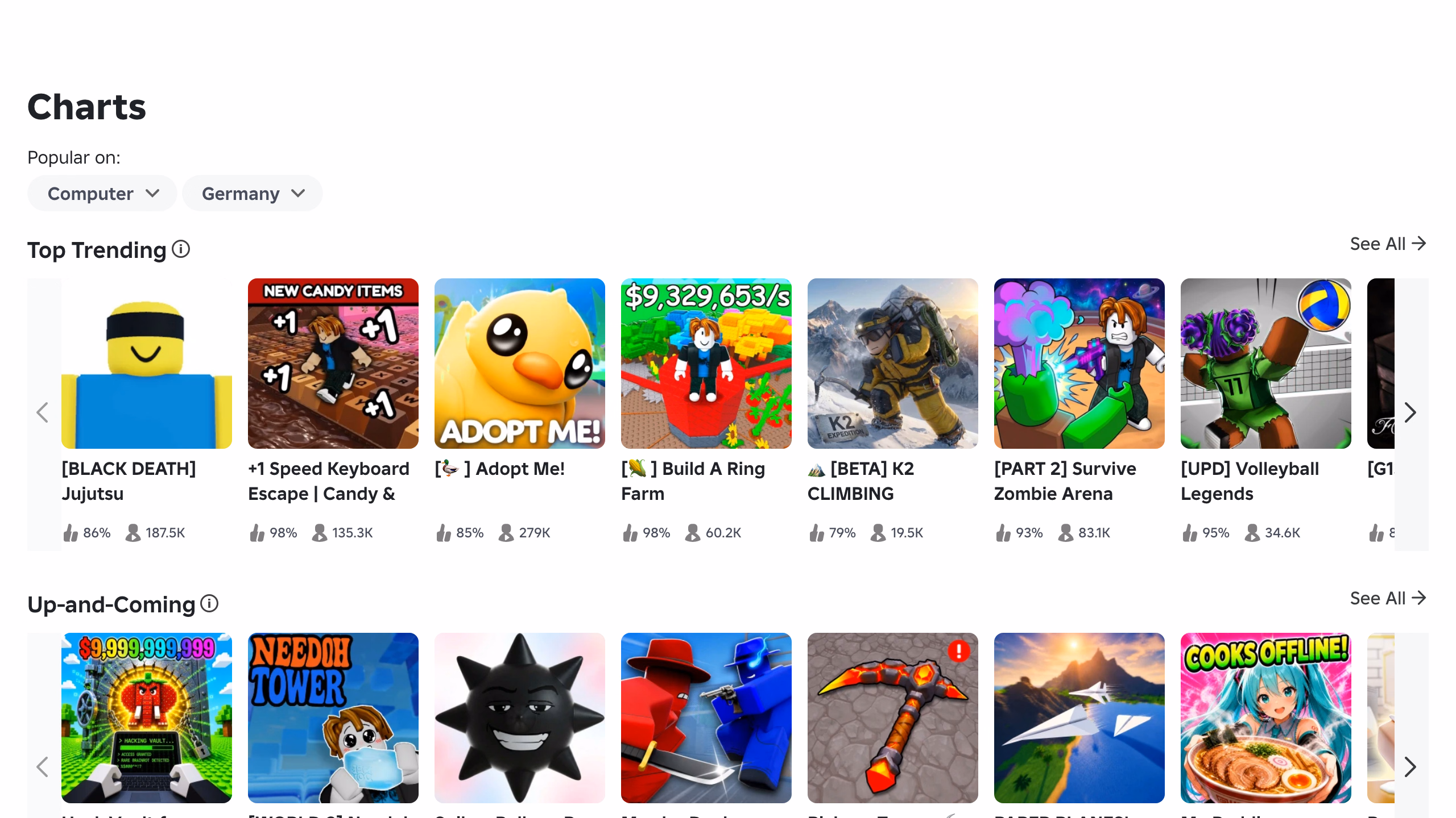 Roblox Games — официальный каталог игр на roblox.com