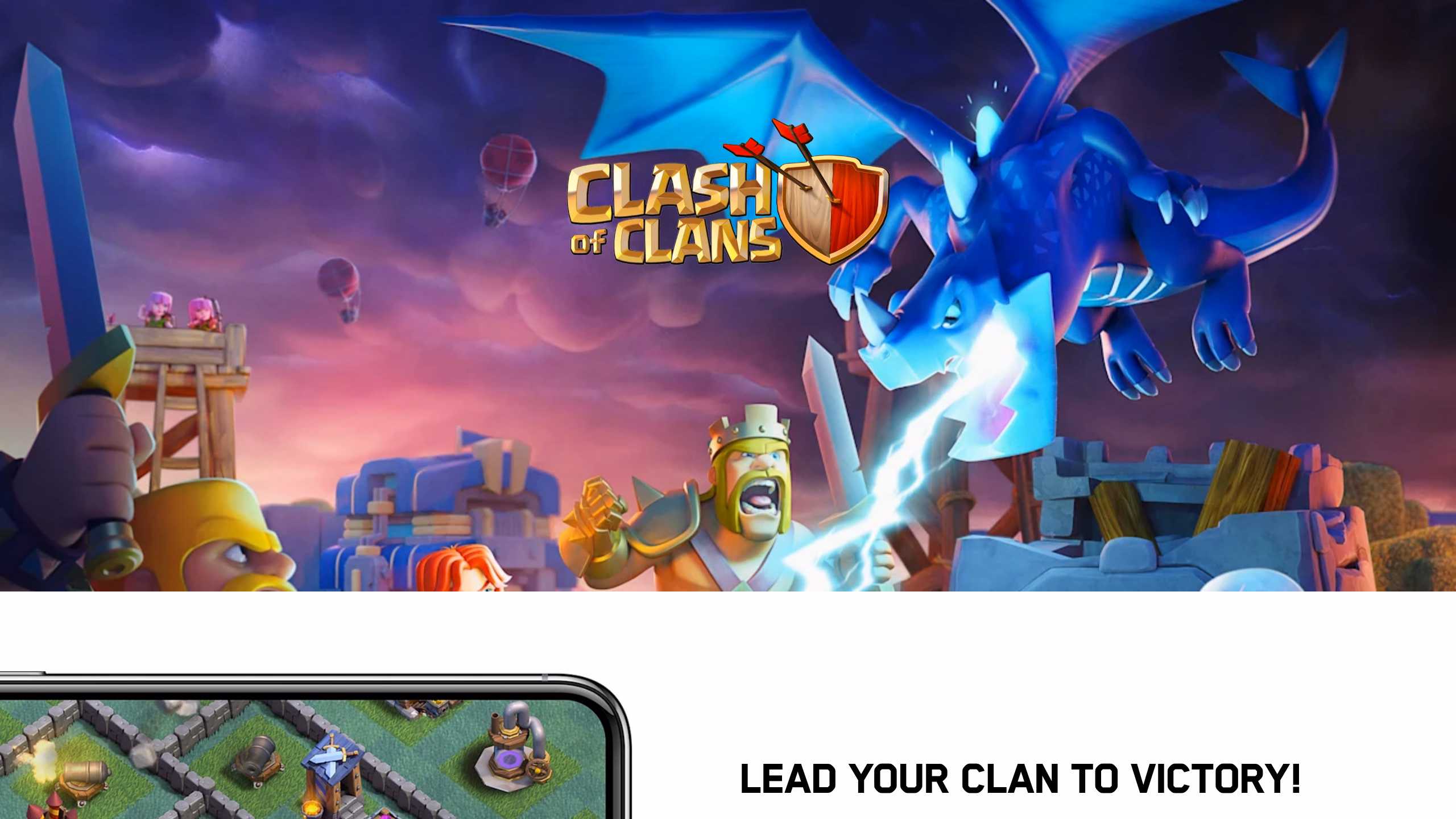 Clash of Clans на supercell.com — официальная страница игры от Supercell