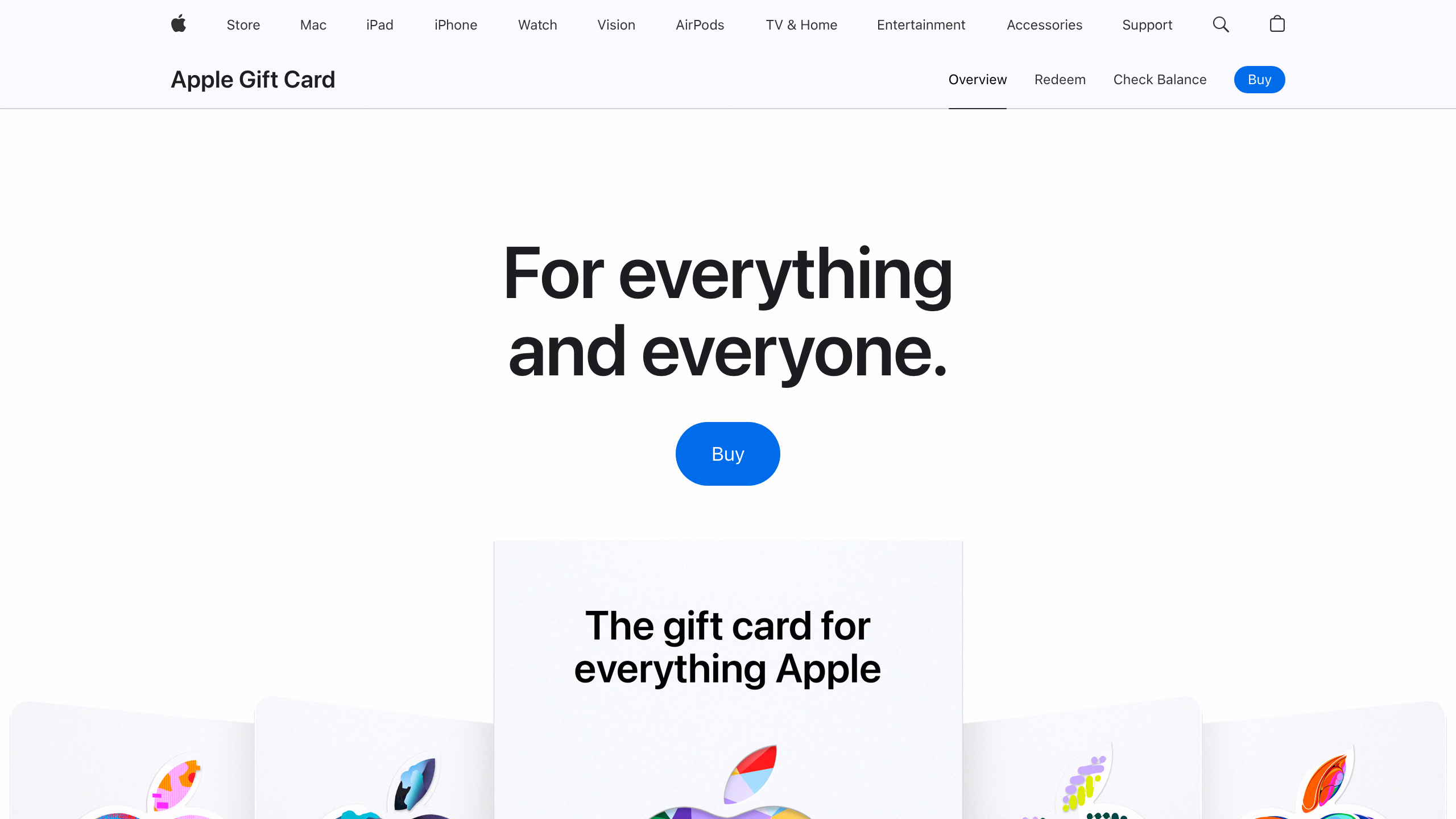 Apple Gift Cards — официальная страница подарочных карт Apple