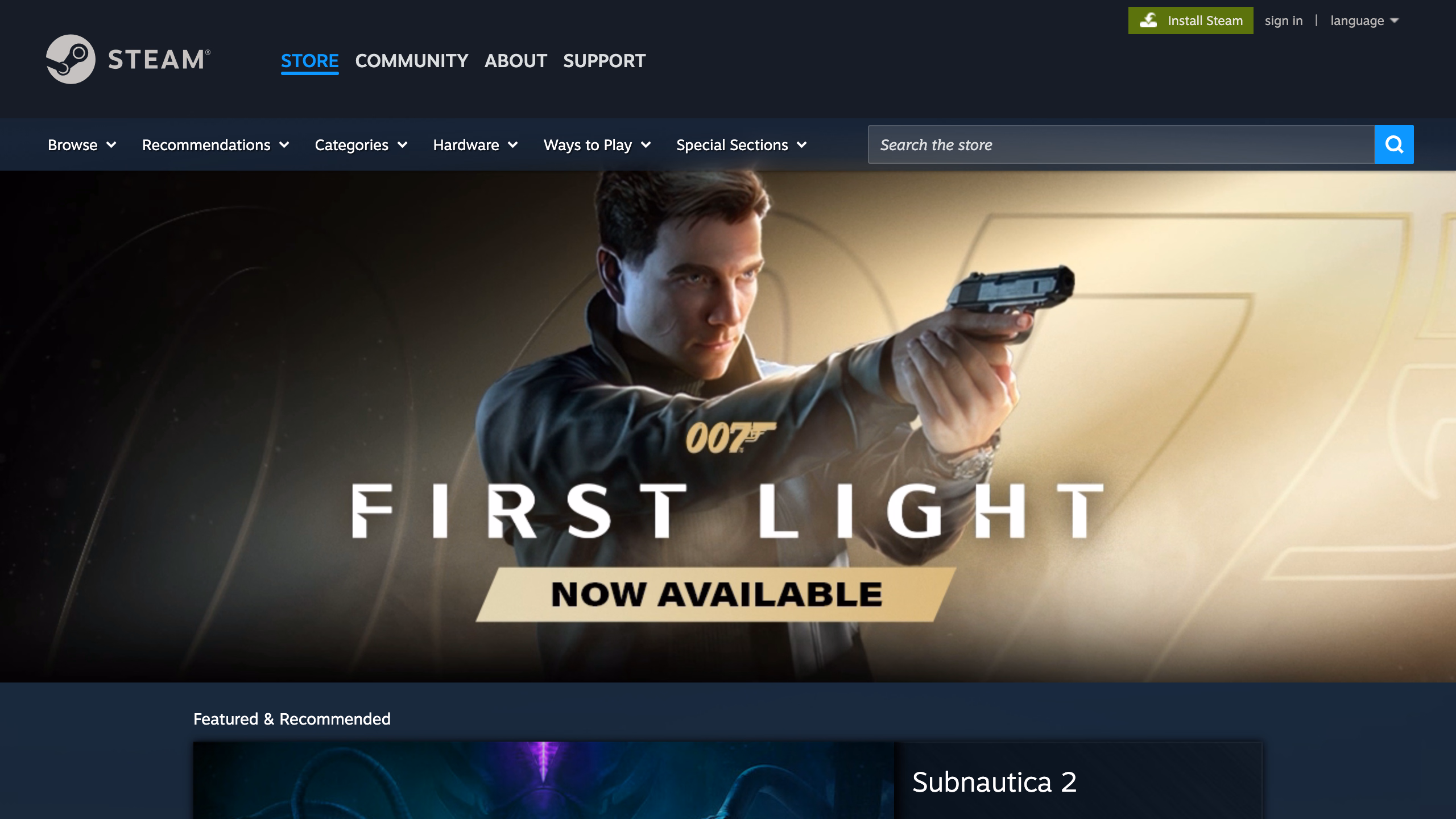 Главная Steam Store store.steampowered.com — каталог игр, скидки, рекомендации