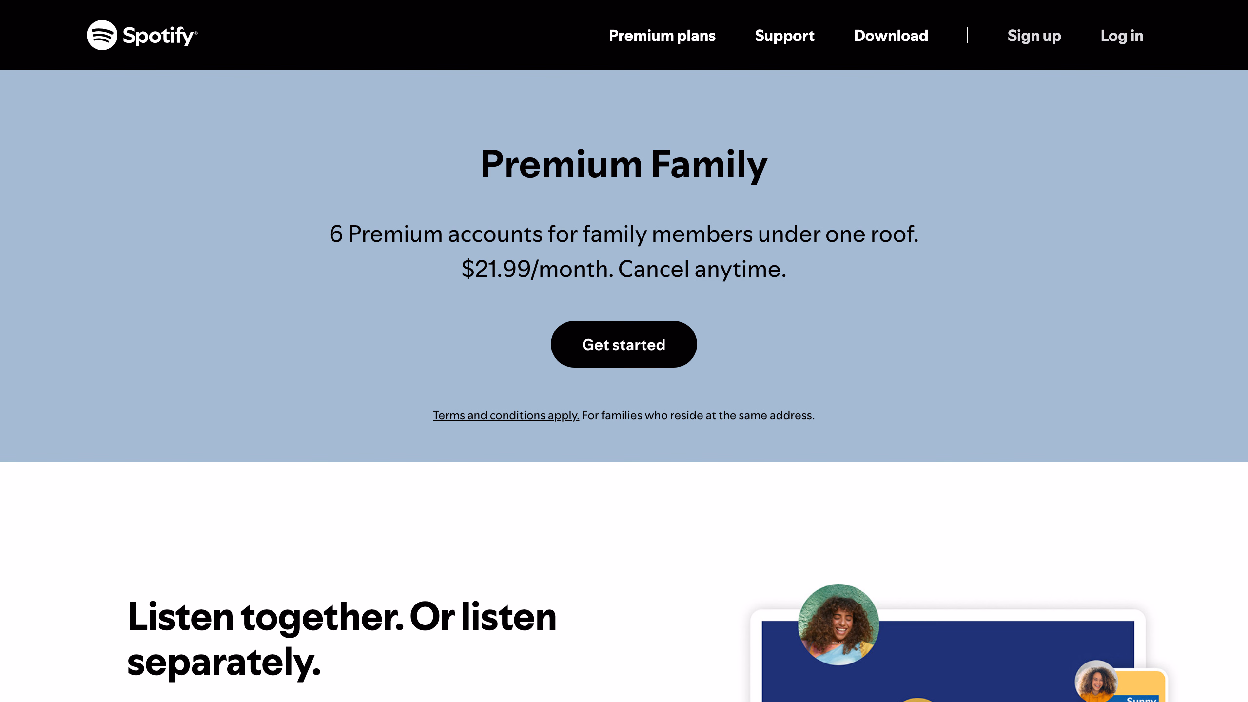 Spotify Premium Family — официальная страница семейного тарифа