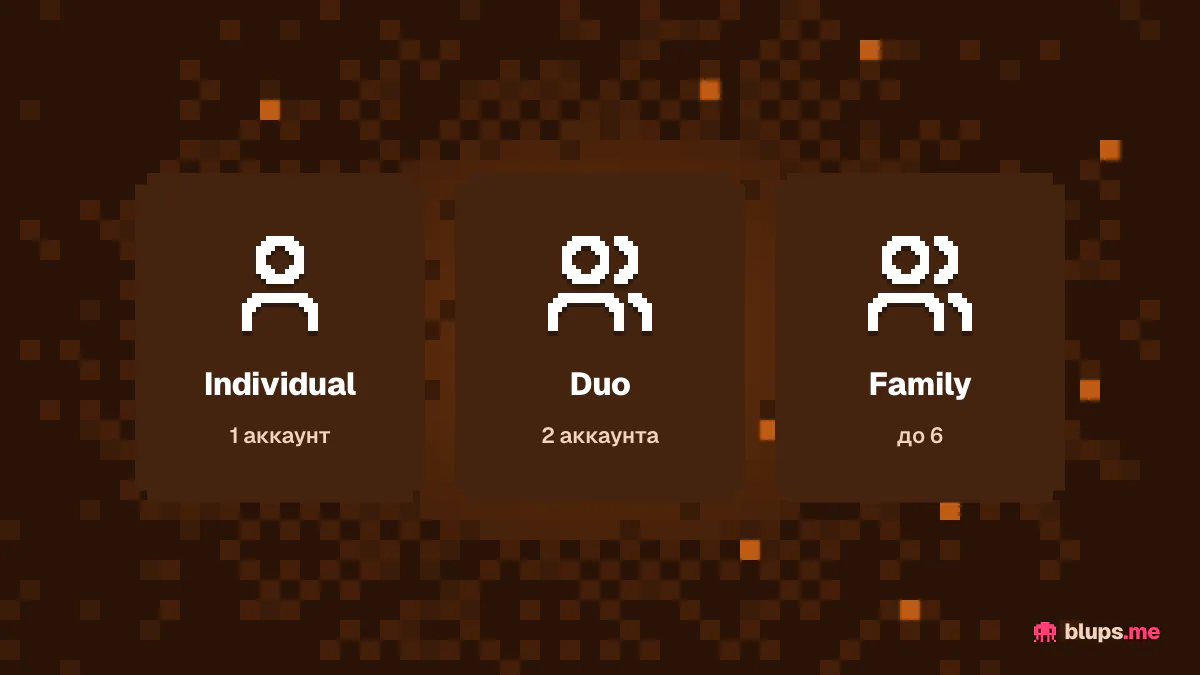 Individual, Duo и Family
