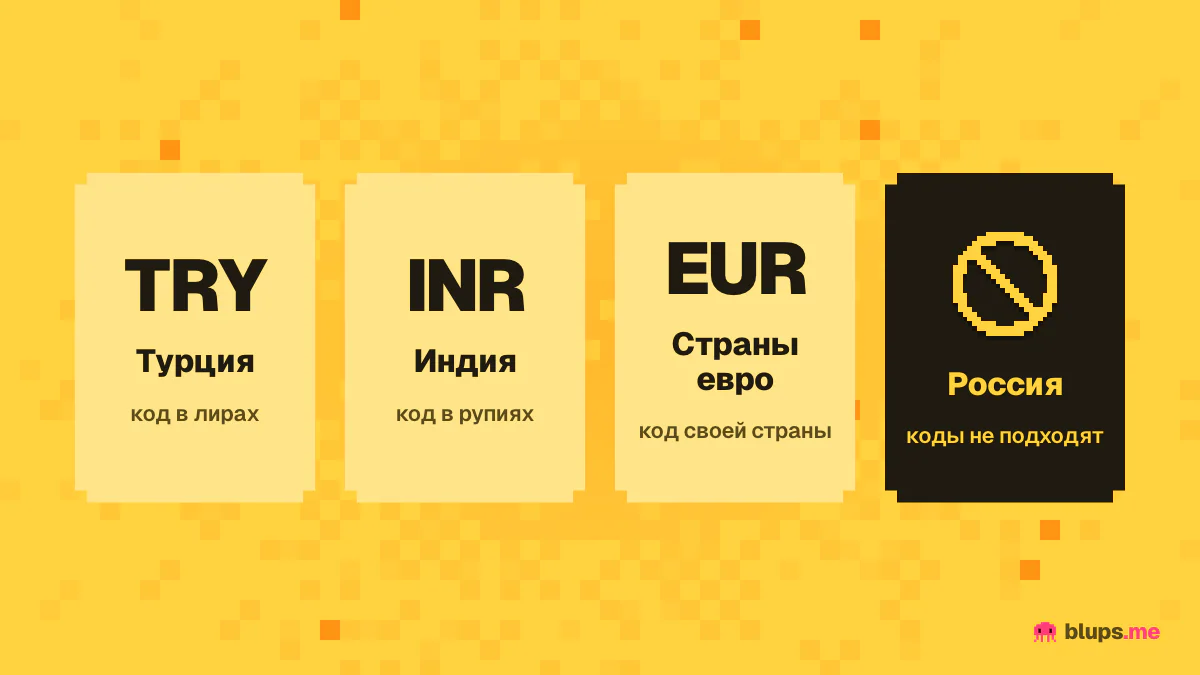 Какой код подойдёт к аккаунту