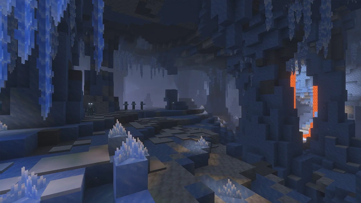 Пещера со льдом в Minecraft