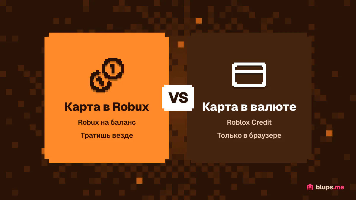 Два вида подарочных карт Roblox